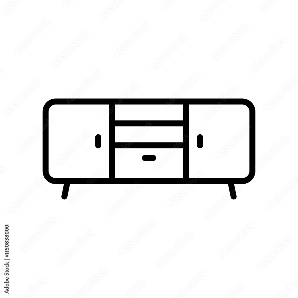 tv table icon vector design template elegant style tv table icon vector design template elegant style