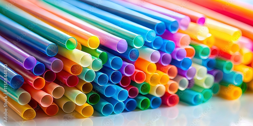 A vibrant array of colorful plastic tubes arranged in a staggered pattern, showcasing the depth and diversity of color and the intricate details of their circular openings. A vibrant array of colorful plastic tubes arranged in a staggered pattern, showcasing the depth and diversity of color and the intricate details of their circular openings.