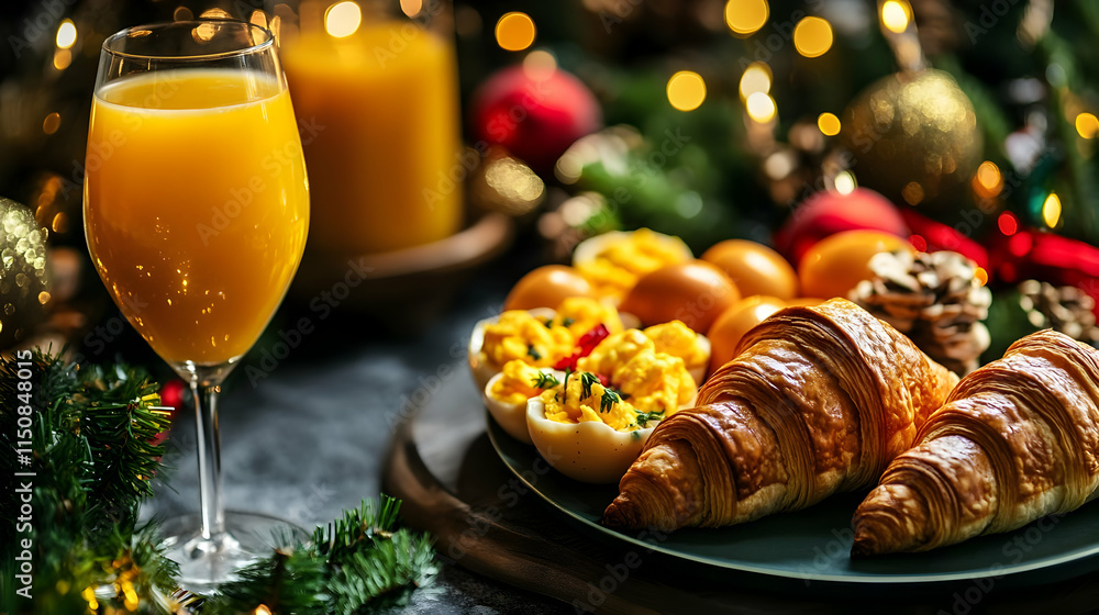 Festive Christmas Breakfast Still Life Illustration Festive Christmas Breakfast Still Life Illustration