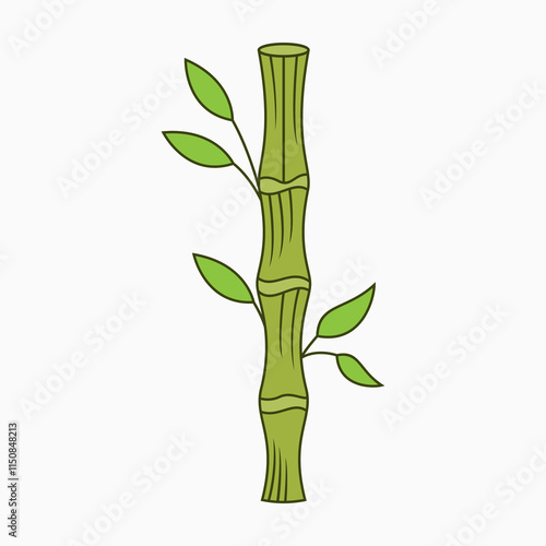 Bamboo printable vector illustration isolated on white background