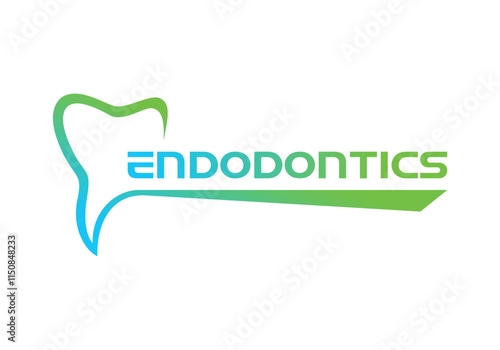 endodontics logo, dental root canal treatment logo.