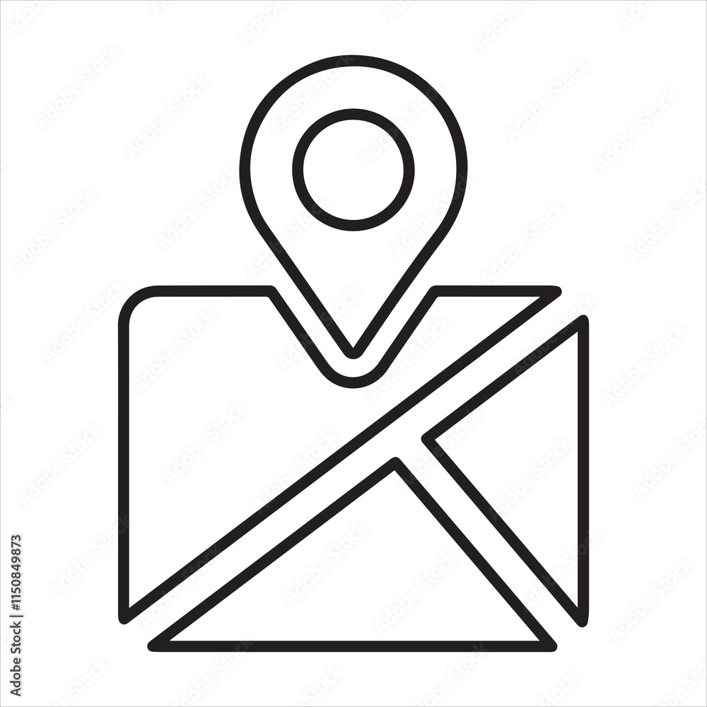 Location outline icon vector art illustration. Location outline icon vector art illustration.