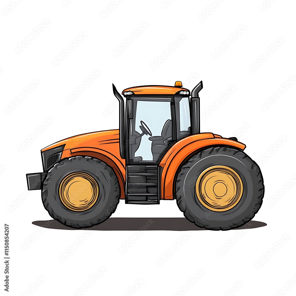Obraz premium tractor icon simple background