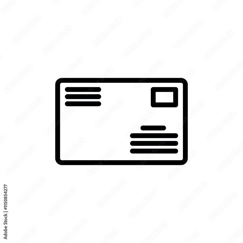 postcard icon vector design template elegant style postcard icon vector design template elegant style
