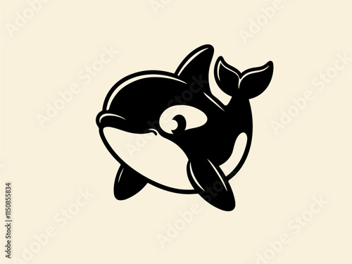 orca Simple Abstract Black and White