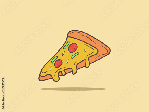 Cartoon Vector Pizza Slice