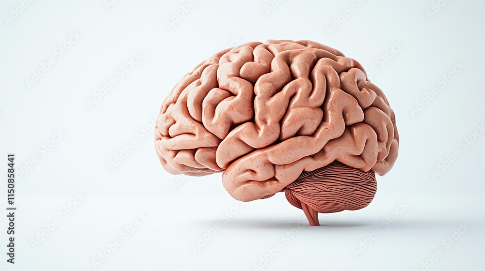 Stroke disease idea. Detailed anatomical model of a human brain showcasing its intricate structure. Stroke disease idea. Detailed anatomical model of a human brain showcasing its intricate structure.