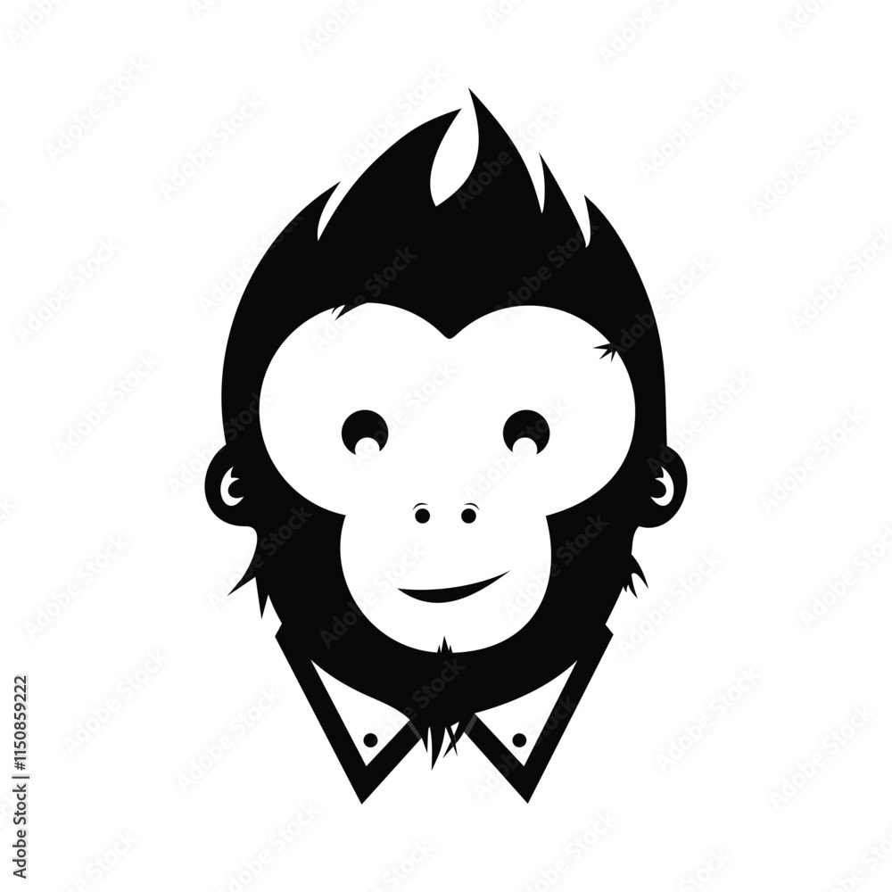 Monkey head can be used as a mascot for games or clothing brands Monkey head can be used as a mascot for games or clothing brands