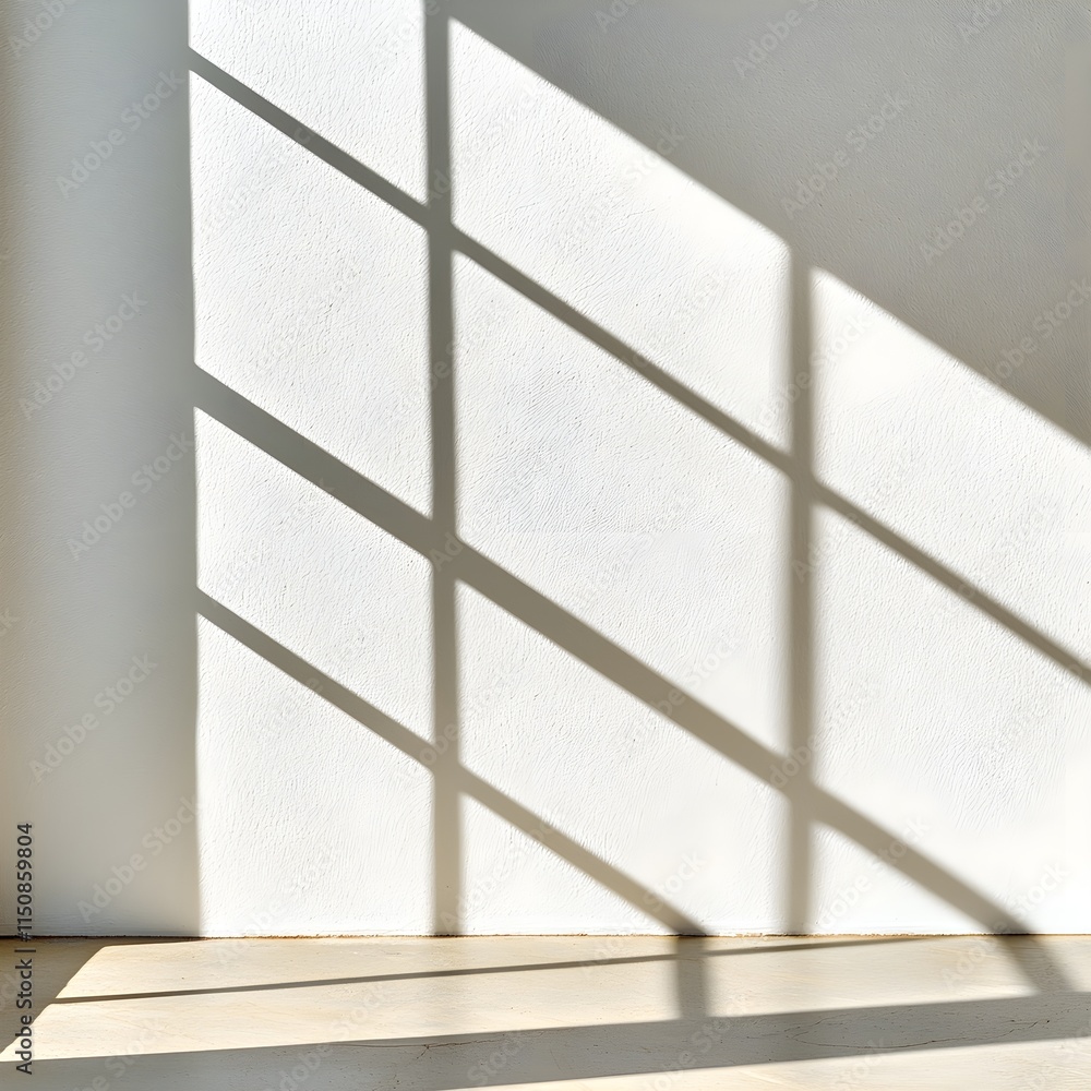 Fototapeta premium Soft Light and Shadow Play on Minimalist Interior Wall Space