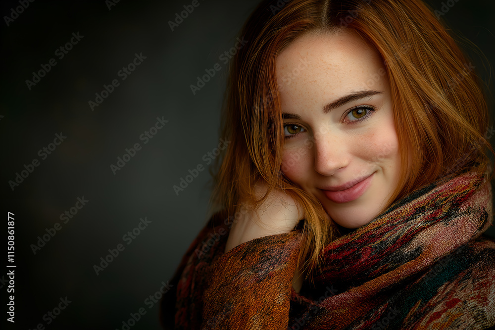 Portrait of a woman showing affection with a warm smile on a neutral background Portrait of a woman showing affection with a warm smile on a neutral background
