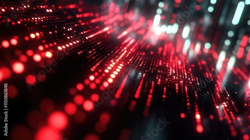 Wallpaper Mural Abstract Digital Background with Red and Blue Light Particles Torontodigital.ca