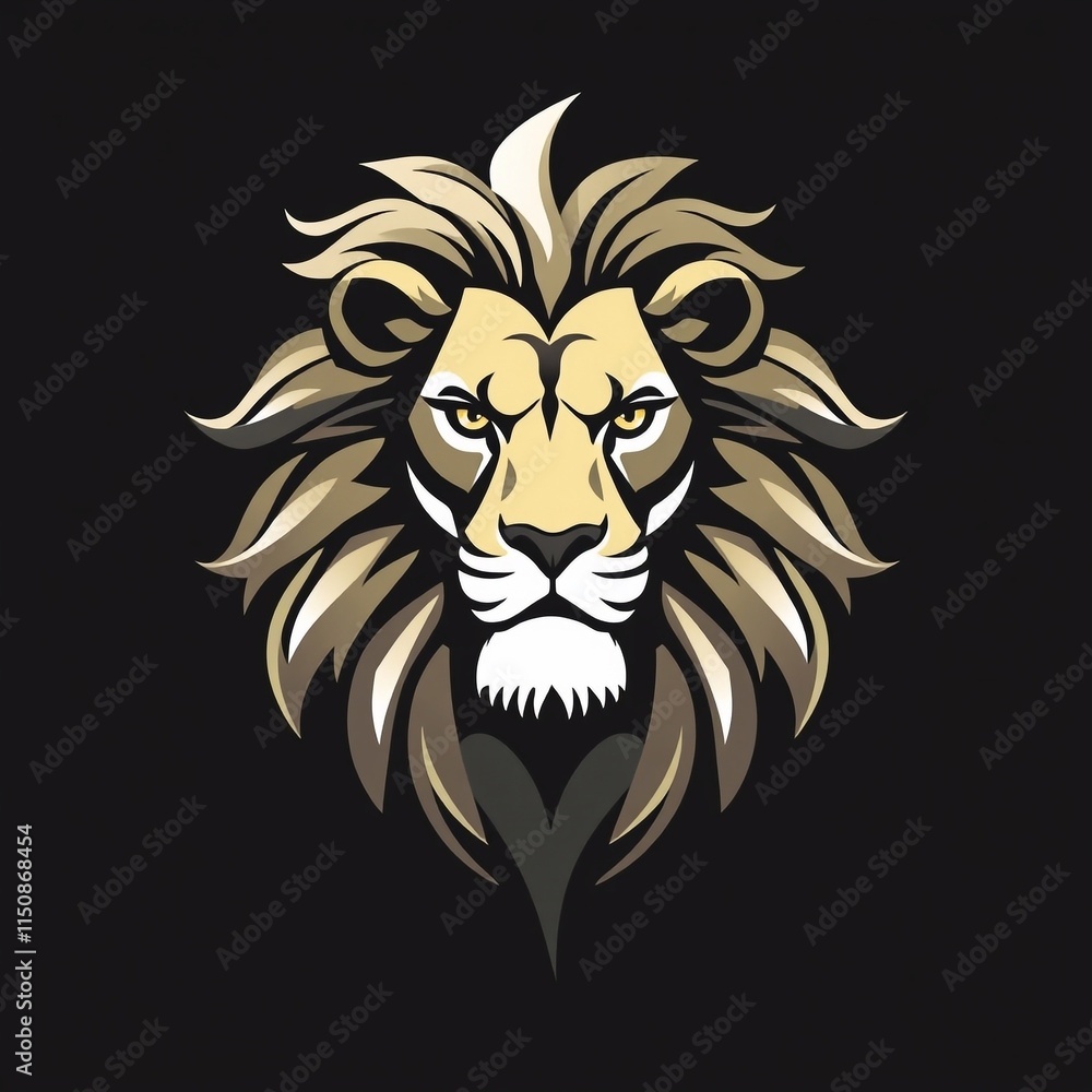 Fototapeta premium lion king logo shape design