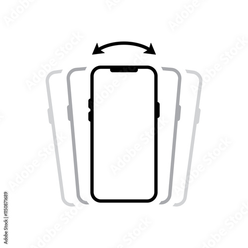 Modern smartphone shake icon. Shaking phone sign symbol. Cellphone vibration concept