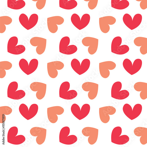 Hearts seamless pattern. cute  vector background with hearts. For baby print, 14 February Valentine backdrop