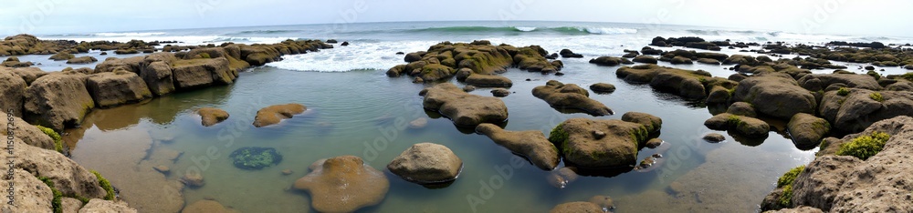 360 degree photo, Rocky Coastline with Tide Pools, A 360-degree 360 degree photo, Rocky Coastline with Tide Pools, A 360-degree
