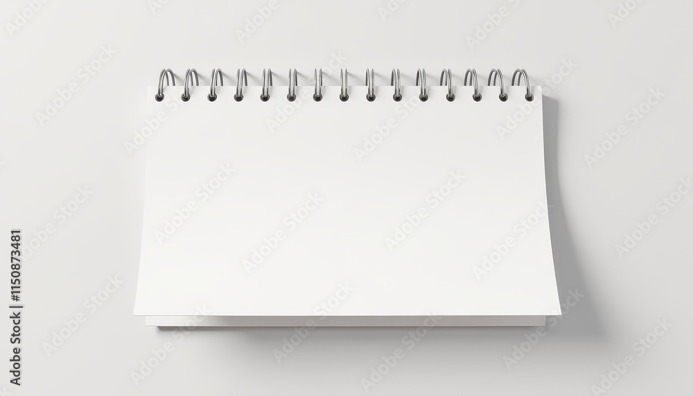 Spiral calendar mockup with blank cover on a light gray background Spiral calendar mockup with blank cover on a light gray background