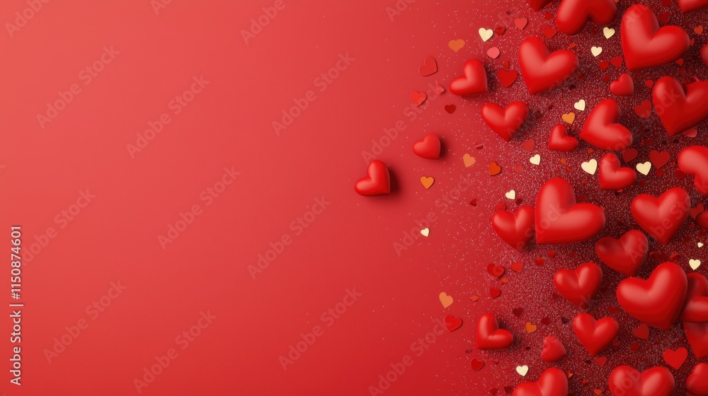 valentines Seamless Pattern. Cascading Red Hearts for Valentine's Day Celebration and Festive Party Decorations valentines Seamless Pattern. Cascading Red Hearts for Valentine's Day Celebration and Festive Party Decorations