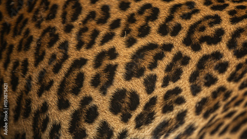 Close up of leopard fur, animal skin texture background