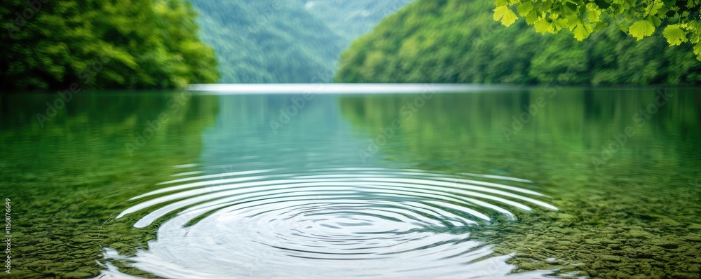 Serene nature idea. A serene lake surrounded by lush green mountains reflecting tranquility and calmness. Serene nature idea. A serene lake surrounded by lush green mountains reflecting tranquility and calmness.