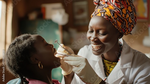 Dentist Examining A Patient at the Dental Appointment photo