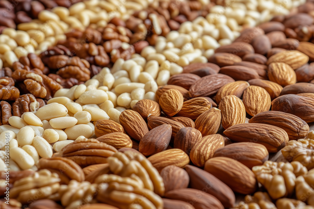 Close-Up of Assorted Nuts Spread on Surface Close-Up of Assorted Nuts Spread on Surface