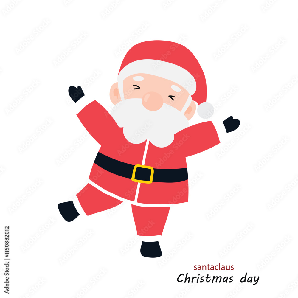 popular cartoon santa wearing christmas costume different pose activity. Cute Santa Clauses in different poses