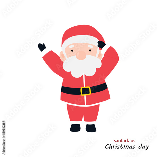 popular cartoon santa wearing christmas costume different pose activity. Cute Santa Clauses in different poses