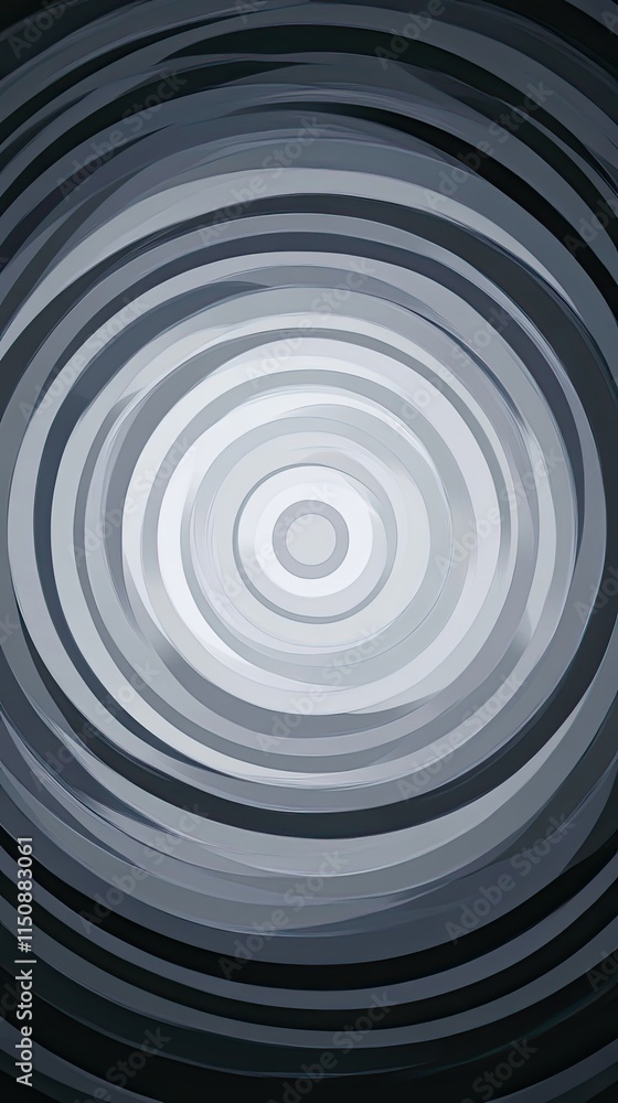 Fototapeta premium Abstract concentric circles grayscale design artwork