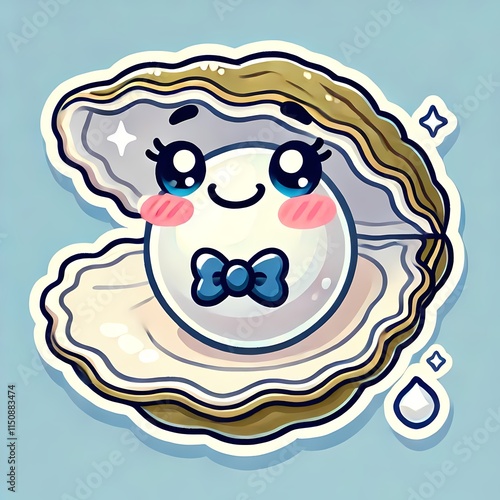 Adorable Happy Oyster Sticker