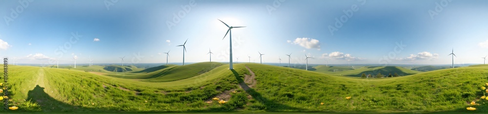 360 degree photo, Wind Turbine Farm, A 360-degree view 360 degree photo, Wind Turbine Farm, A 360-degree view