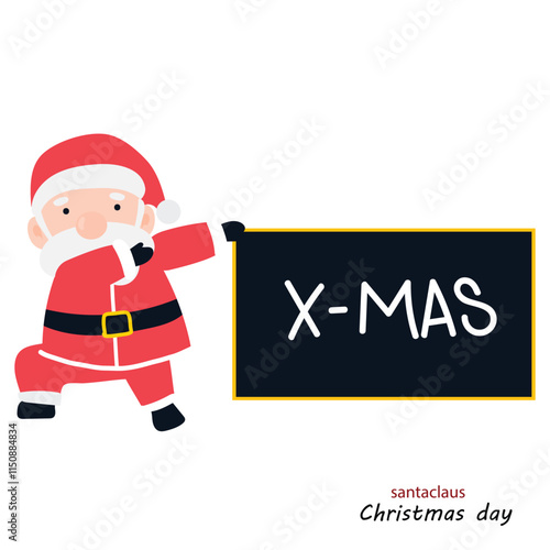 popular cartoon santa wearing christmas costume different pose activity. Cute Santa Clauses in different poses