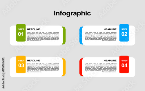 4 options infographic template with full color for business, presentation and banner.