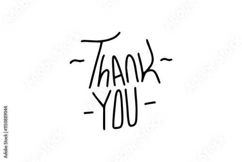 black hand drawing thankyou isolated on white  background. templates card. Thank You Typography Greeting Card - Elegant and Appreciative Design.