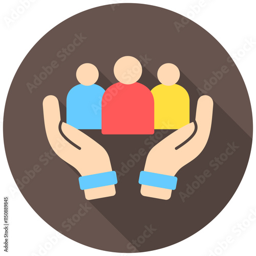 Support rounded flat color icon, use for UI, UX, app and web development, digital or print. for industry, hospital management, health theme.