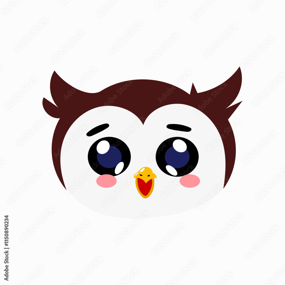 head owl cartoon illustration character. animal forest cartoon head owl cartoon illustration character. animal forest cartoon