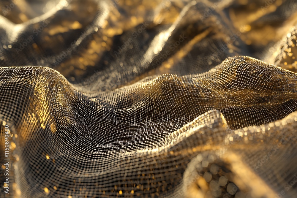 Golden Mesh Abstract: A Luxurious Textured Landscape Golden Mesh Abstract: A Luxurious Textured Landscape