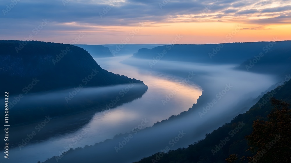 Naklejka premium sunrise over the lake