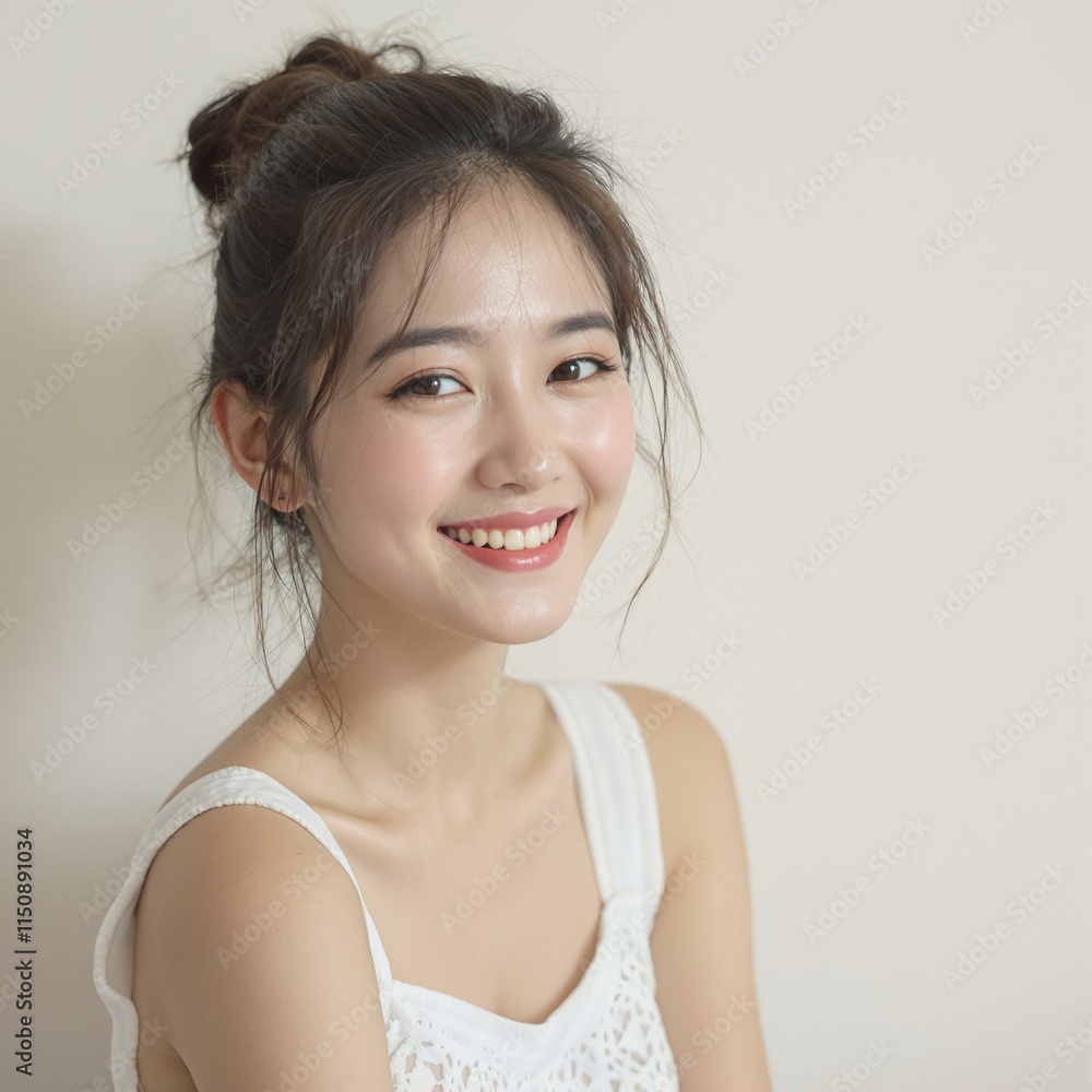 Portrait of a Smiling Young Woman in Natural Lighting Portrait of a Smiling Young Woman in Natural Lighting