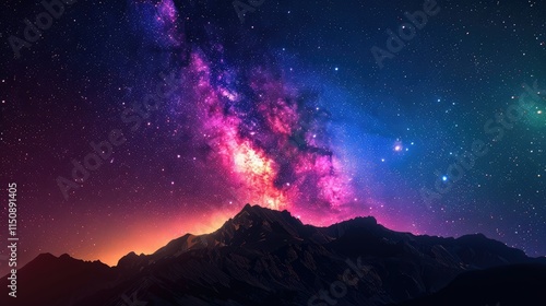 Wallpaper Mural Colorful milkyway galaxy night stars landscape Torontodigital.ca