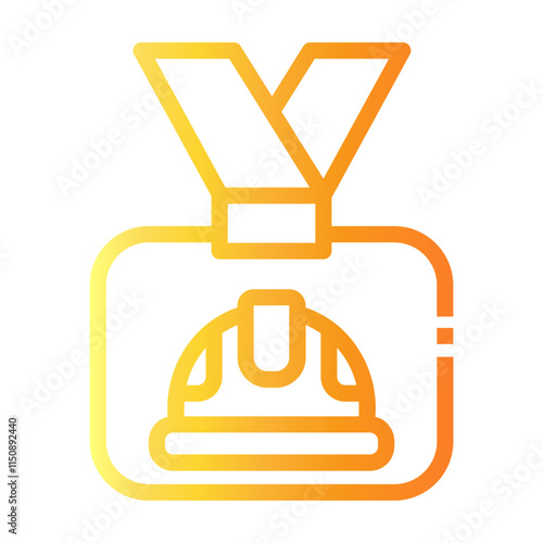 name tag Line Gradient Icon