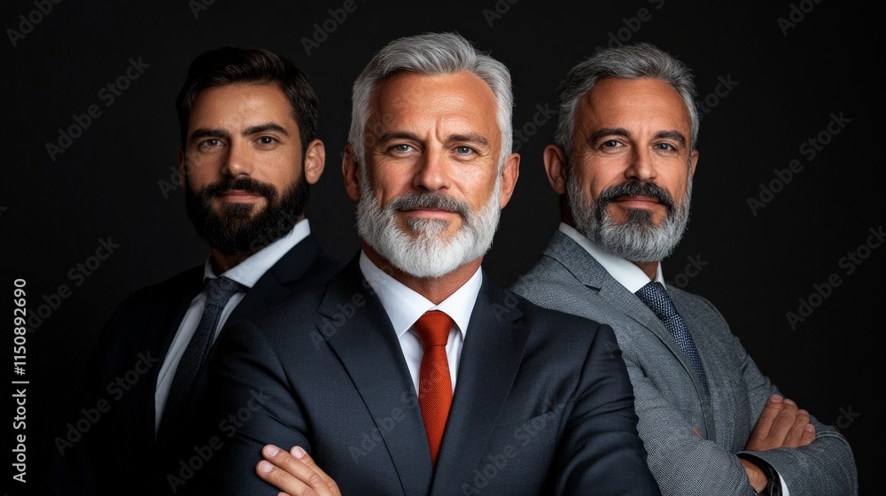 Executive Powerhouse: Three Confident Businessmen Portrait Executive Powerhouse: Three Confident Businessmen Portrait