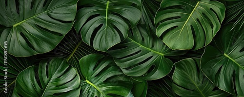 Wallpaper Mural Greenery palms idea. A lush arrangement of vibrant green tropical leaves in a natural setting. Torontodigital.ca