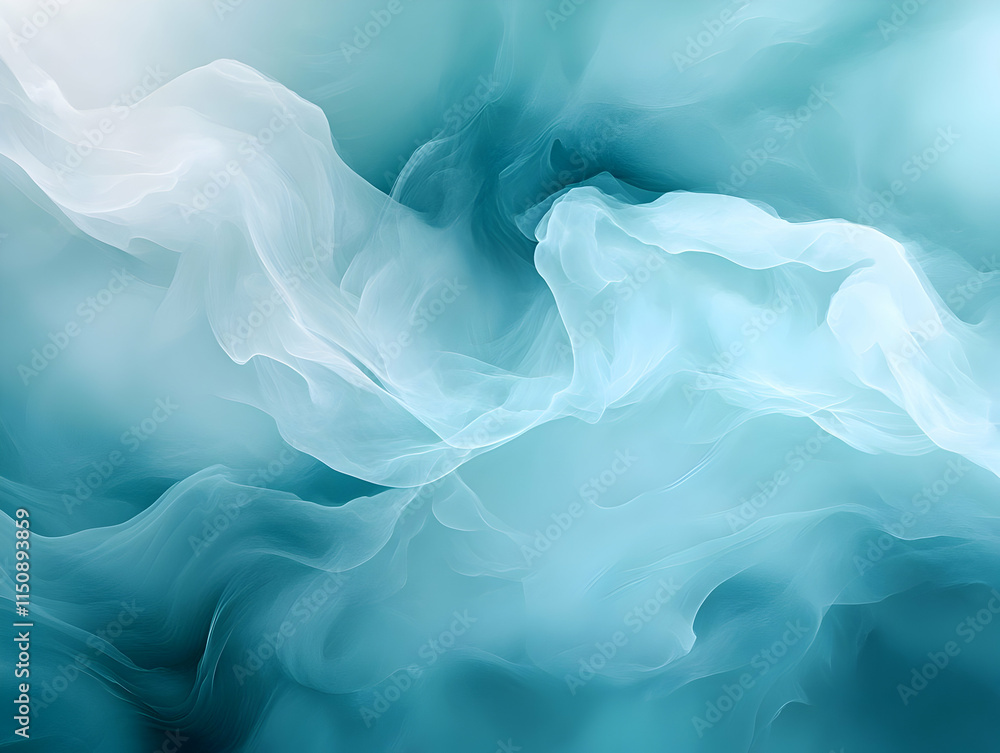 Abstract Teal Wave Background Illustration Abstract Teal Wave Background Illustration