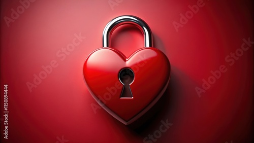 Heart-shaped lock with a keyhole , affection, romance,  affection, romance, love
