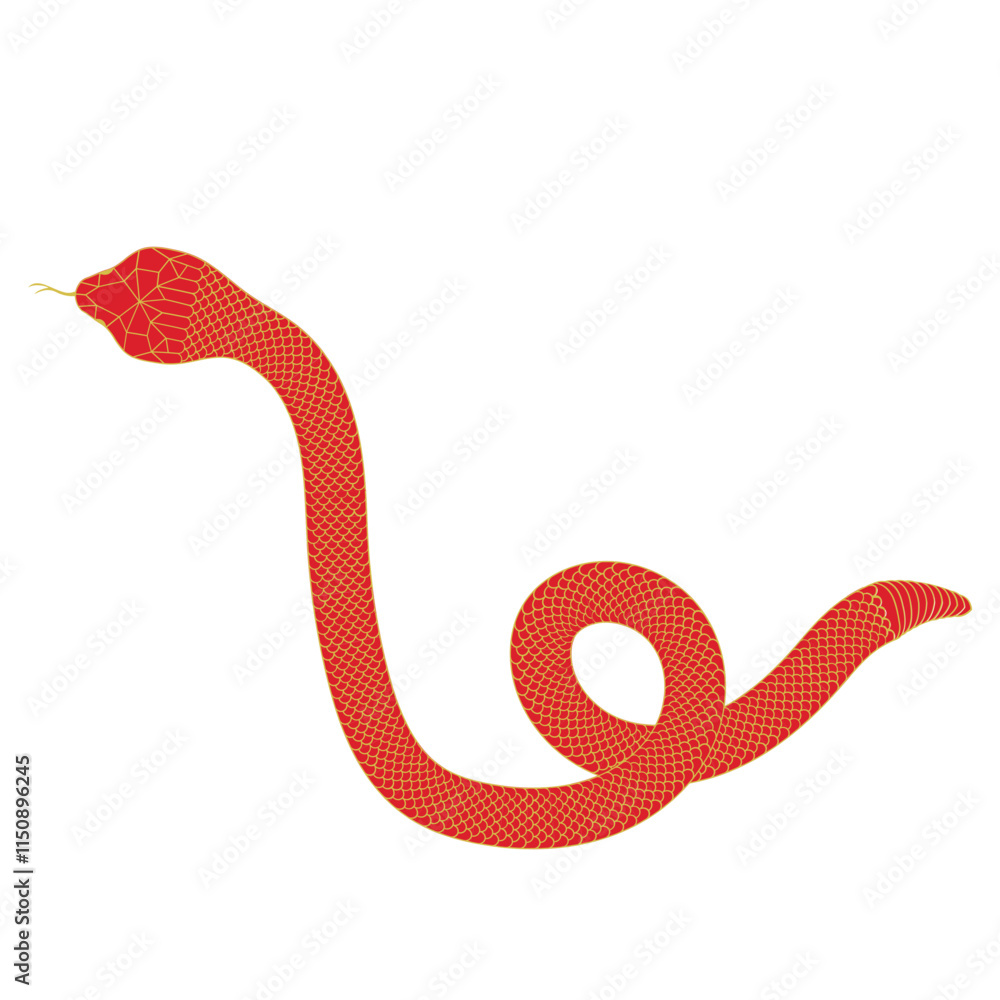 Red Wood Snake Silhouette Design Vector Red Wood Snake Silhouette Design Vector