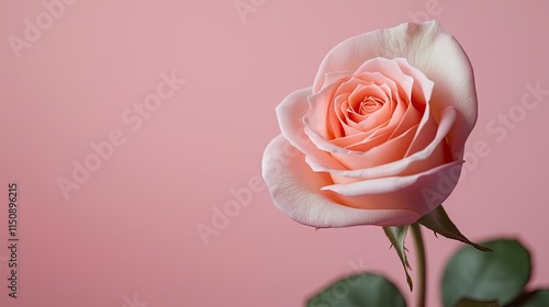 Wallpaper Mural Minimal rose concept. Beautiful pink rose on a soft pink background, symbolizing love and elegance. Torontodigital.ca