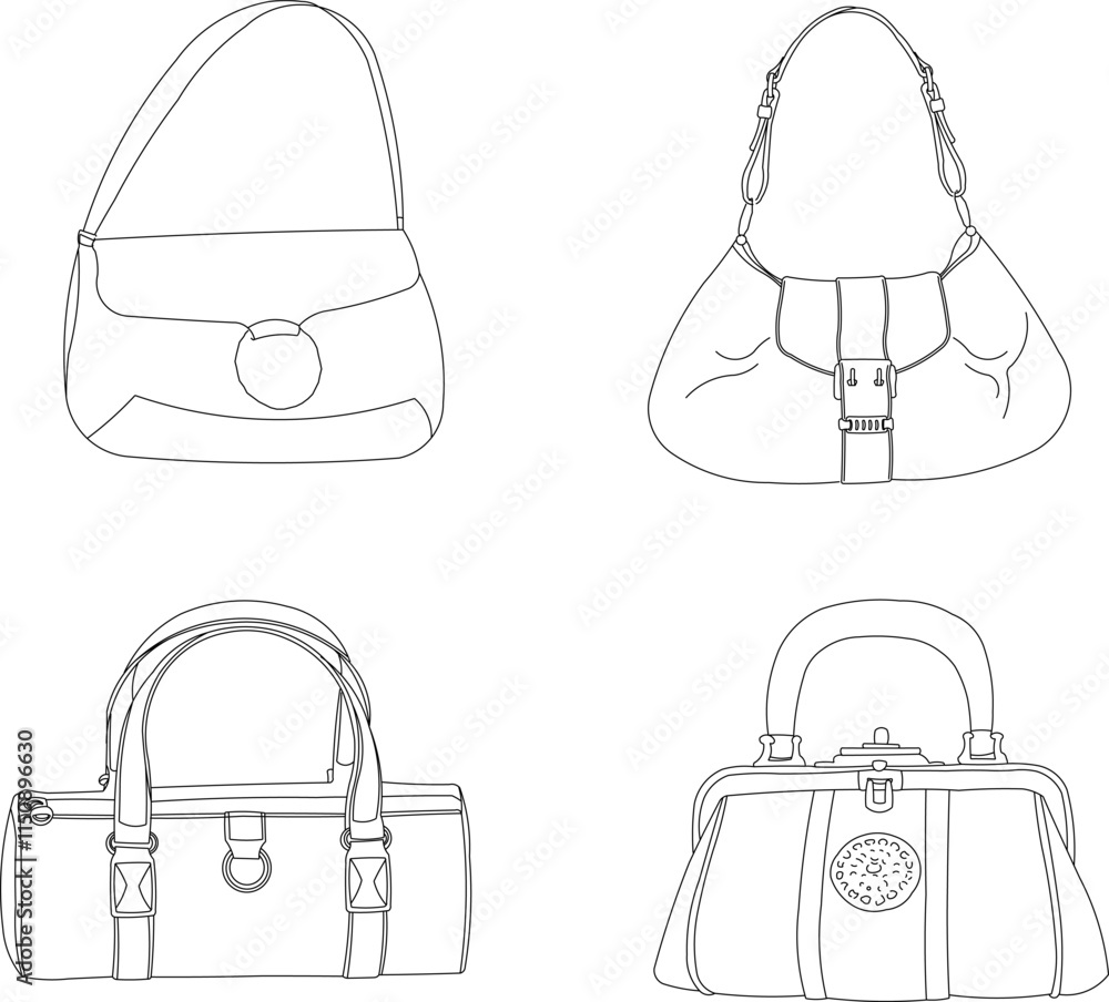 vector illustration design image of women's bag for traveling carrying small items vector illustration design image of women's bag for traveling carrying small items