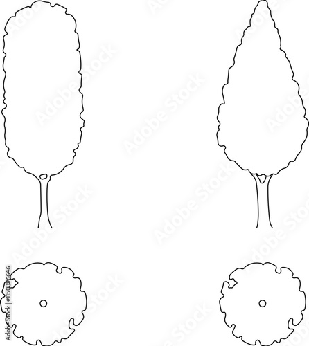 vector illustration design image plant tree sketch simple silhouette for completeness of the image