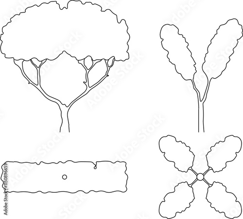 vector illustration design image plant tree sketch simple silhouette for completeness of the image