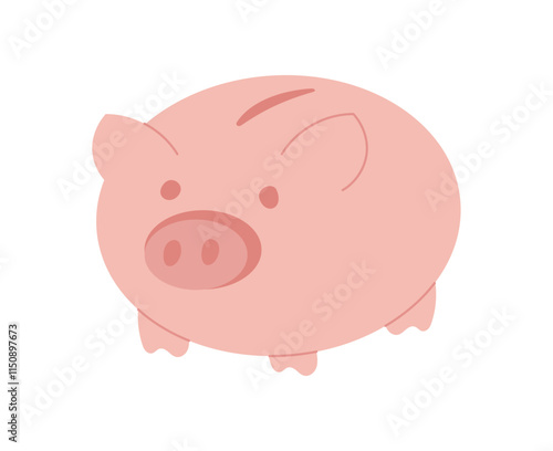 Piggy bank. Savings element in finance. Cash storage for economy, flat illustration style, ideal for financial concepts.